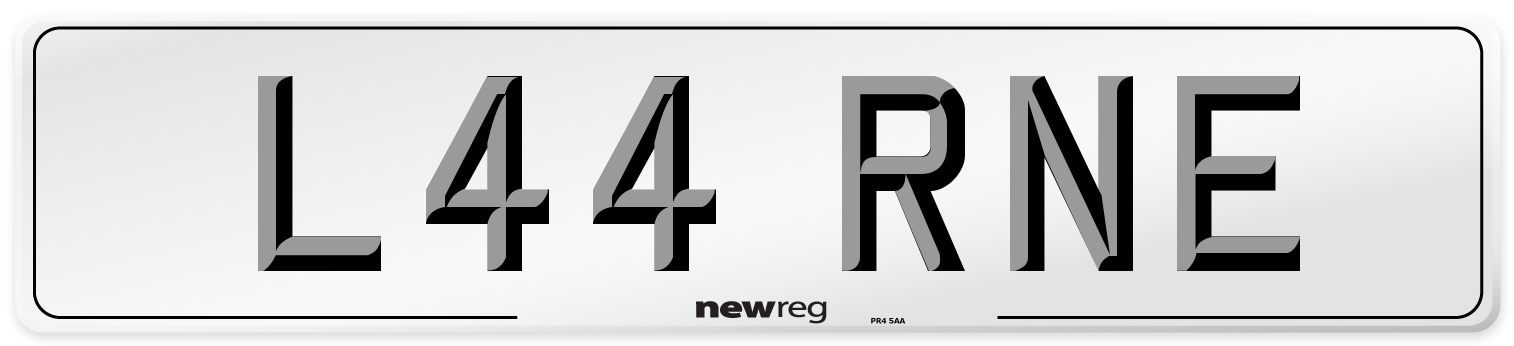 L44 RNE Number Plate from New Reg